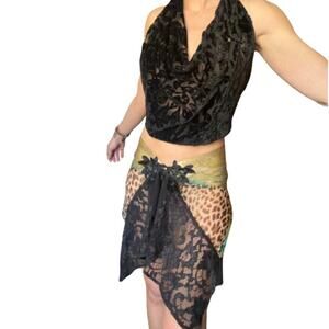 Upcycled Silk Wrap Skirt – WhimsyGoth Festival Layer– Handmade One of a Kind